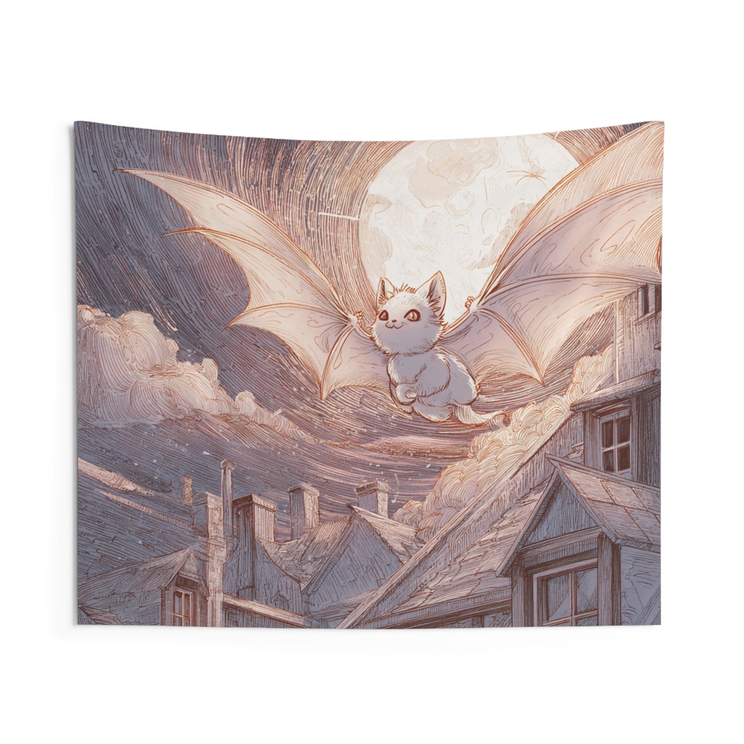 Whimsical Bat Wall Tapestry
