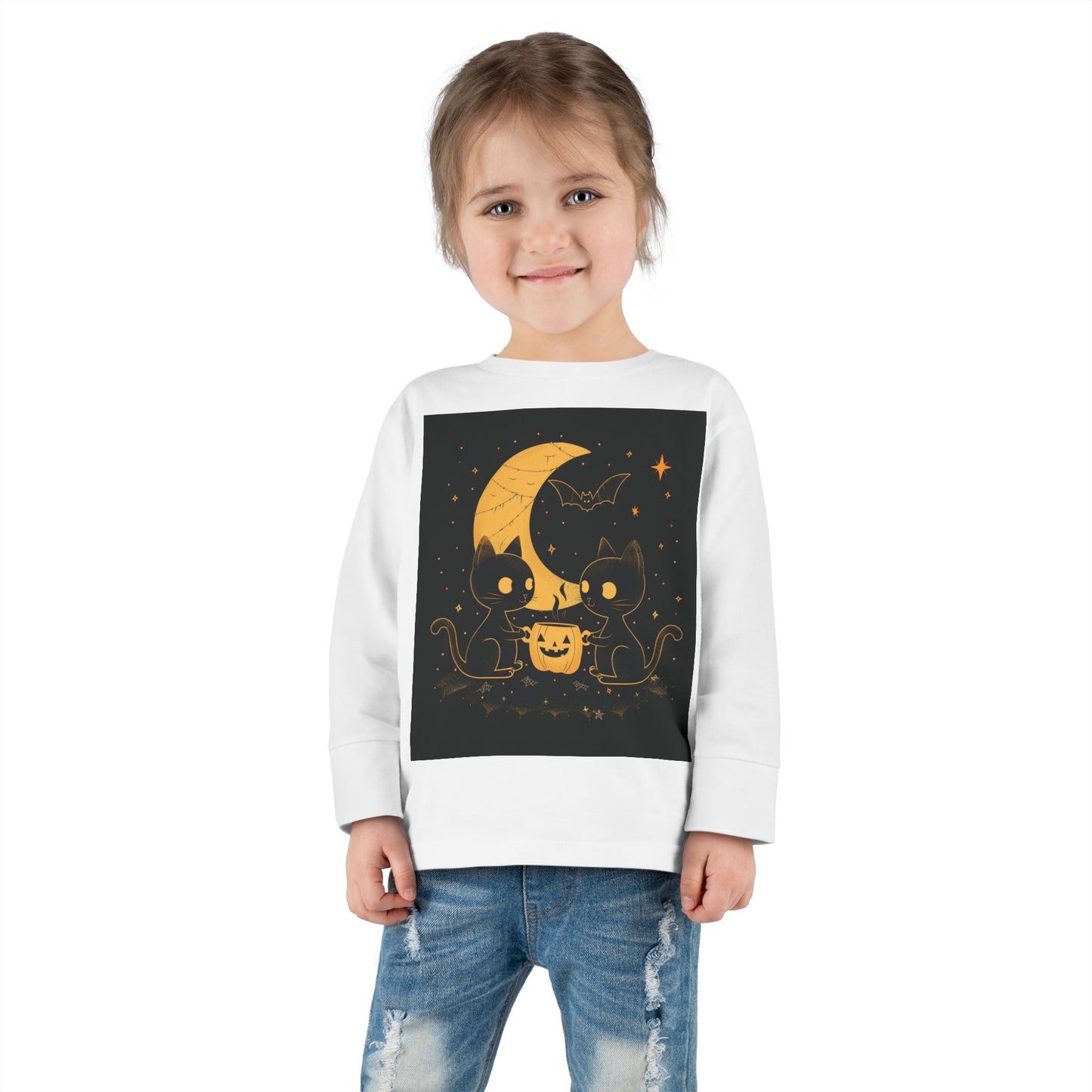 Adorable Toddler Halloween Tea Party Long Sleeve Tee