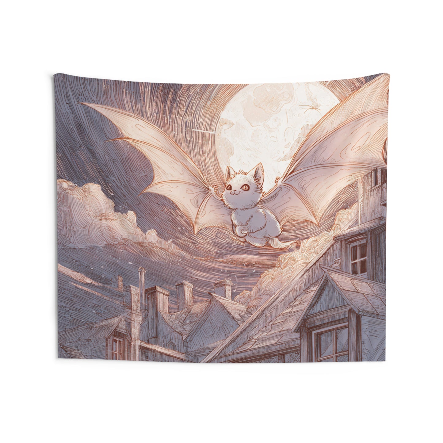 Whimsical Bat Wall Tapestry
