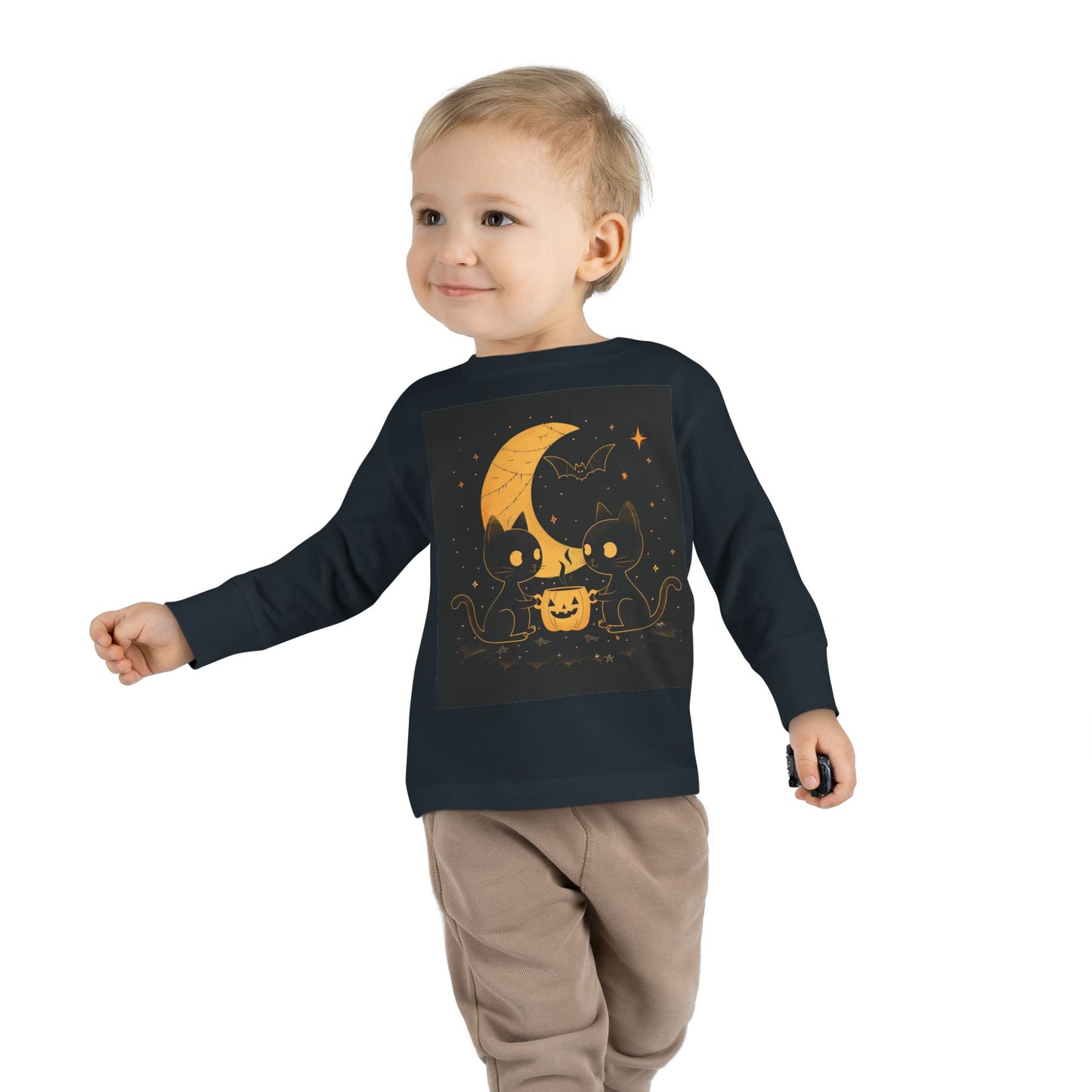 Adorable Toddler Halloween Tea Party Long Sleeve Tee