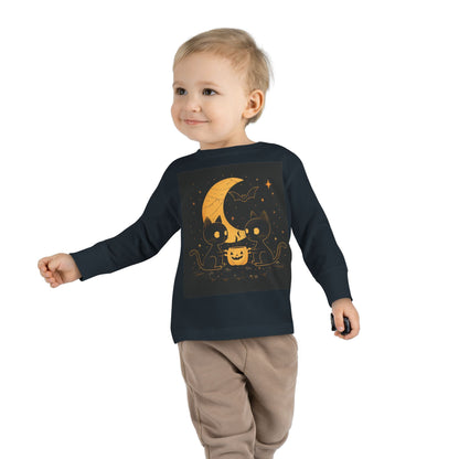Adorable Toddler Halloween Tea Party Long Sleeve Tee