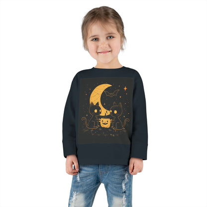 Adorable Toddler Halloween Tea Party Long Sleeve Tee