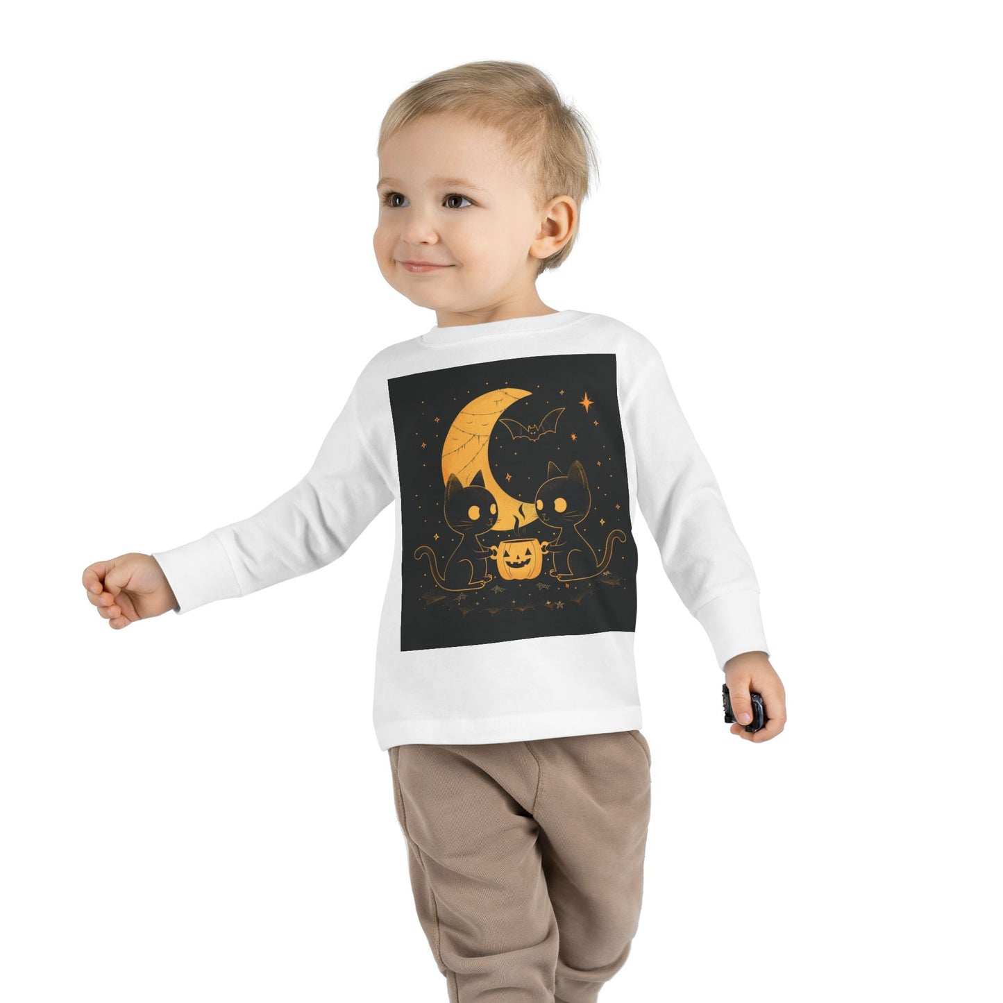 Adorable Toddler Halloween Tea Party Long Sleeve Tee