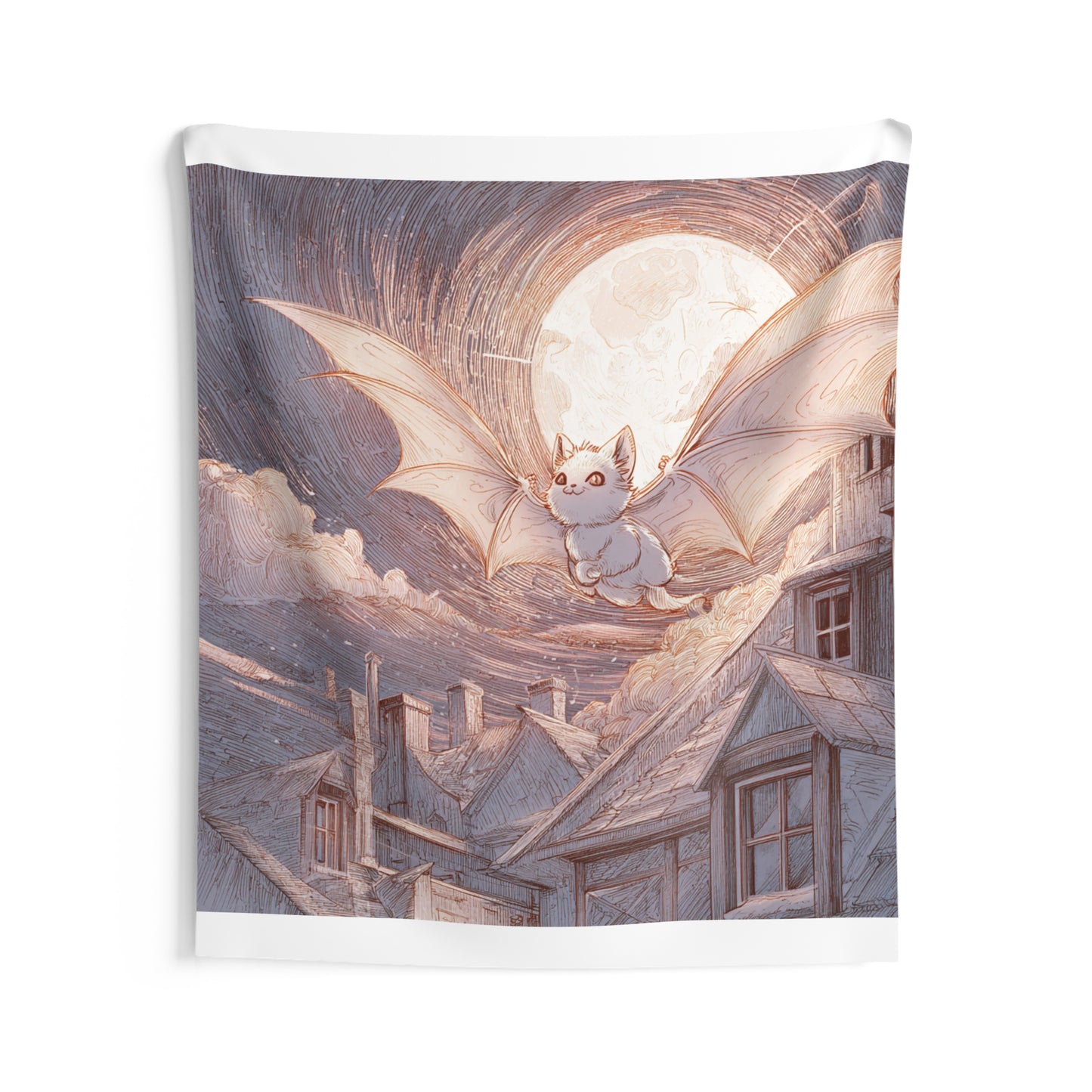 Whimsical Bat Wall Tapestry