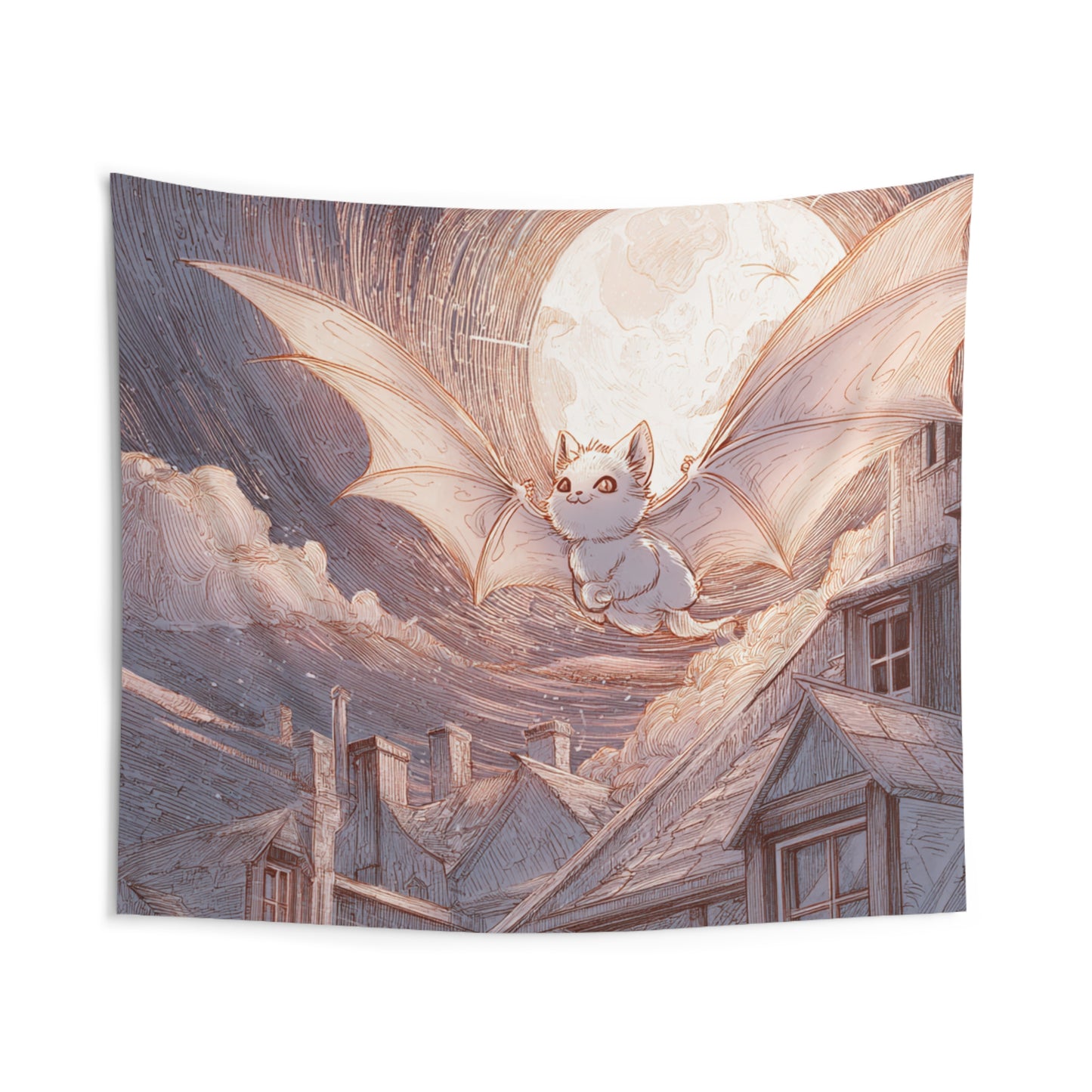Whimsical Bat Wall Tapestry