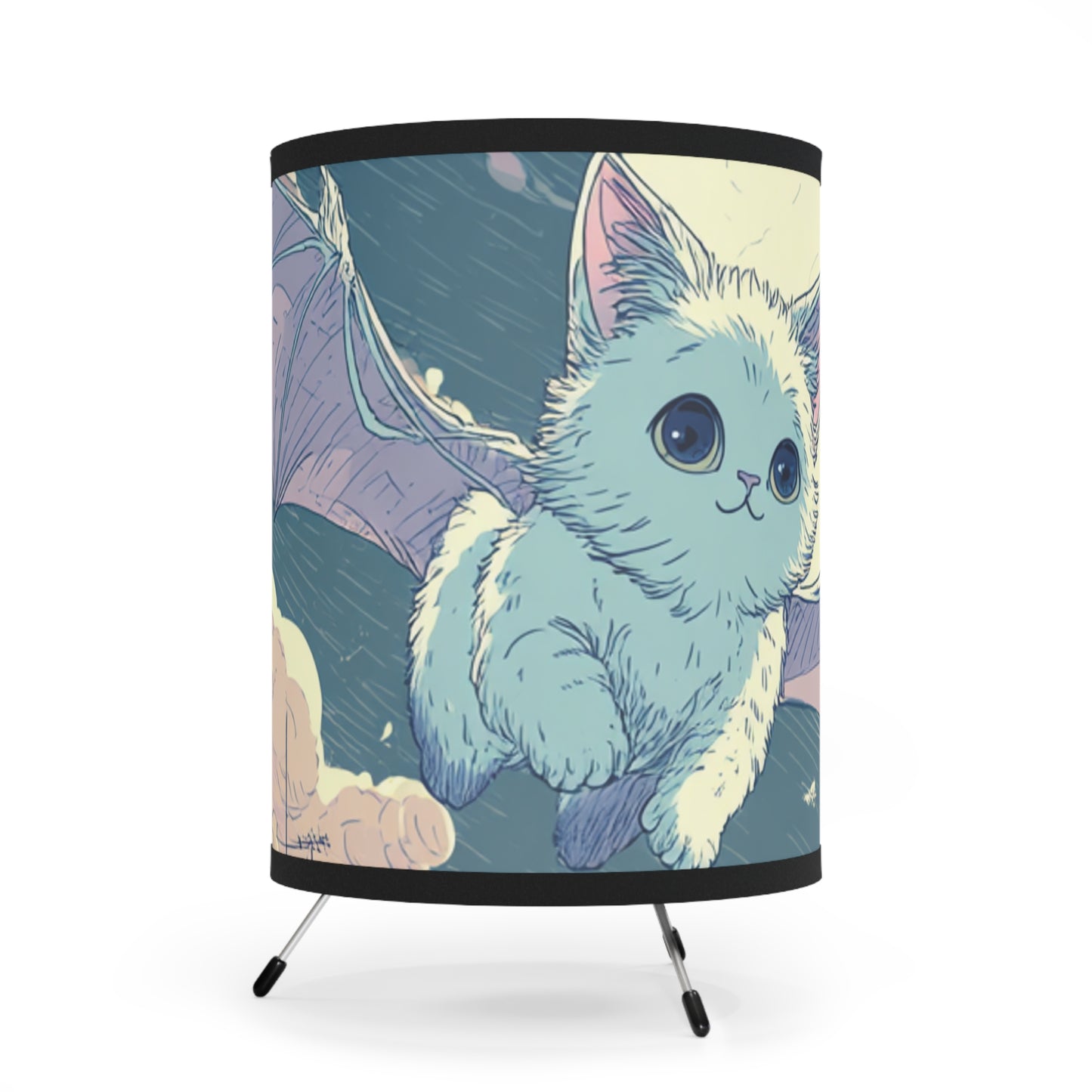 Cute Cat-Themed Tripod Lamp, Cozy Lighting, Home Décor, Cat Lover Gift, Unique Shade